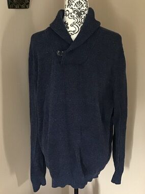 Mens cowl neck pullover long sleeve sweater